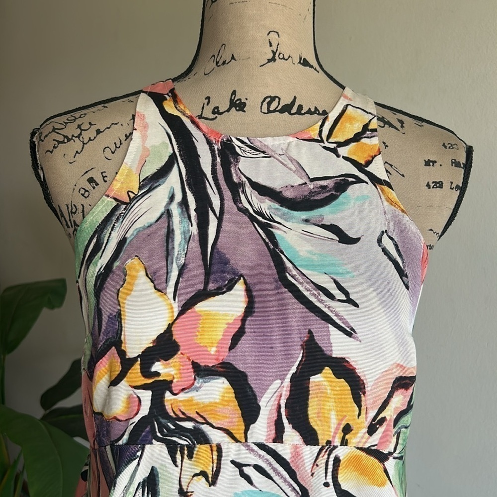 Anthropologie HD in Paris Lucille Peplum Asymmetrical Multicolored Top Size 2 - Picture 5 of 12